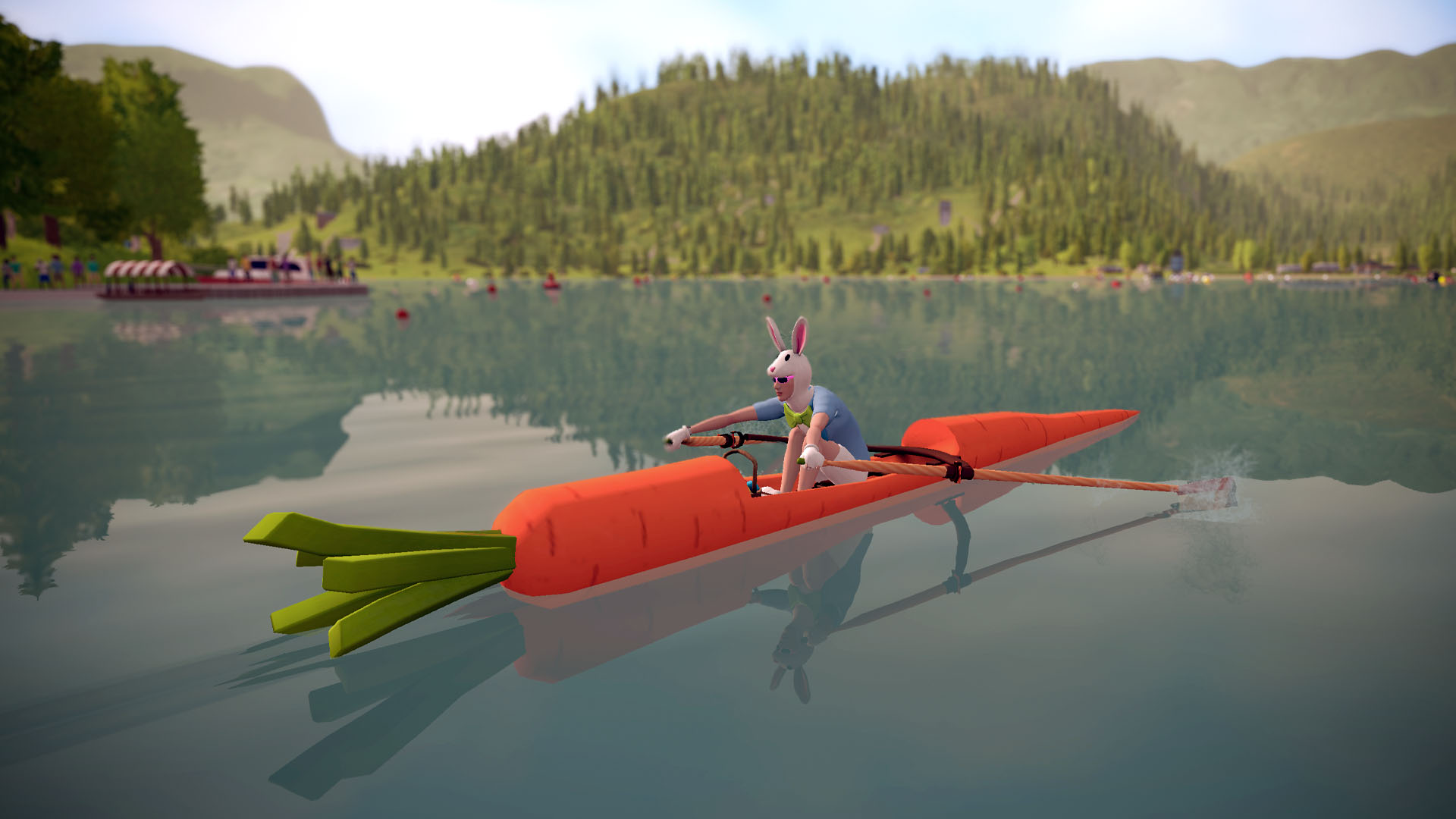 Bunny in a carrot single scull