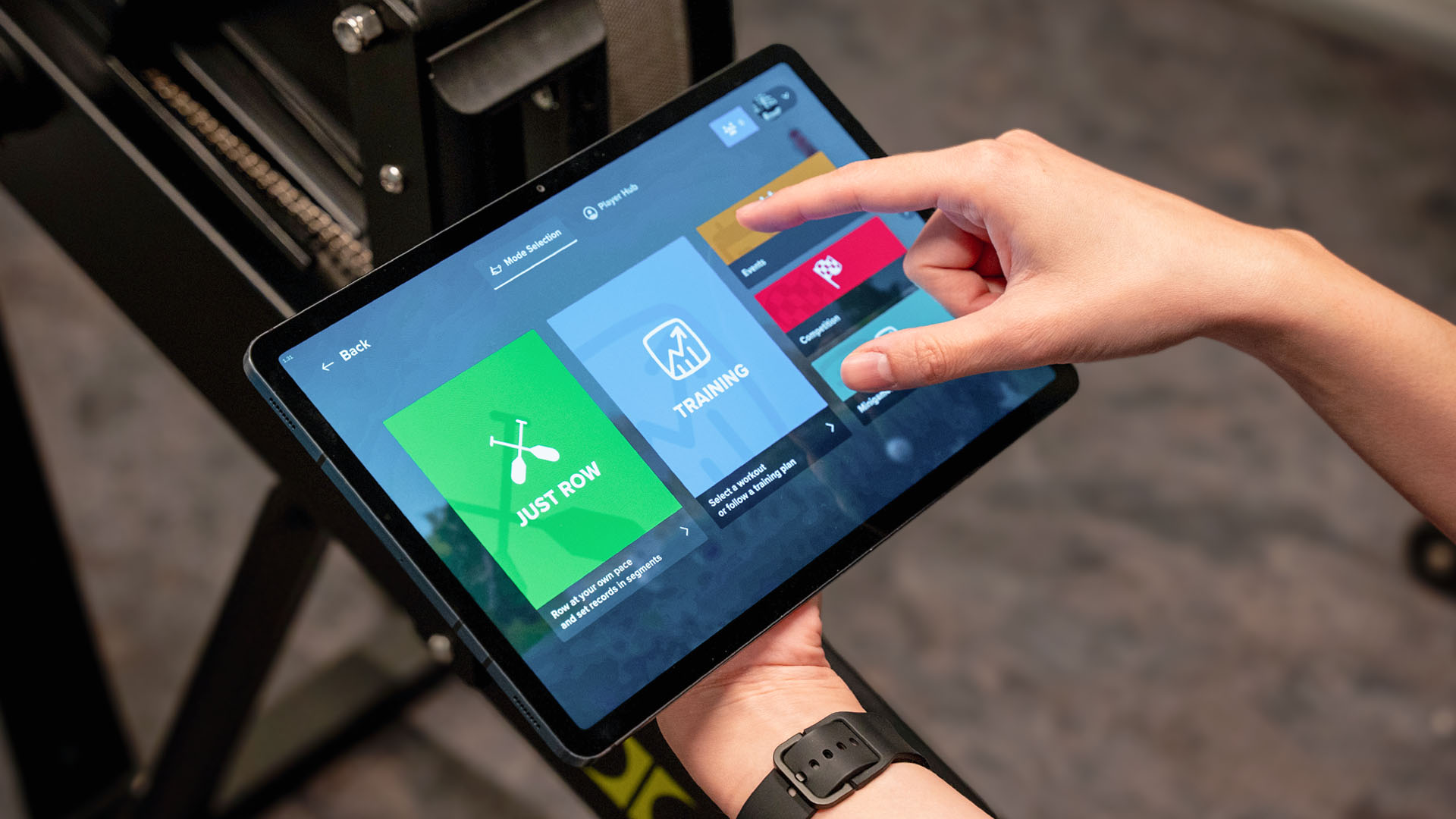 New menu's in the EXR rowing app
